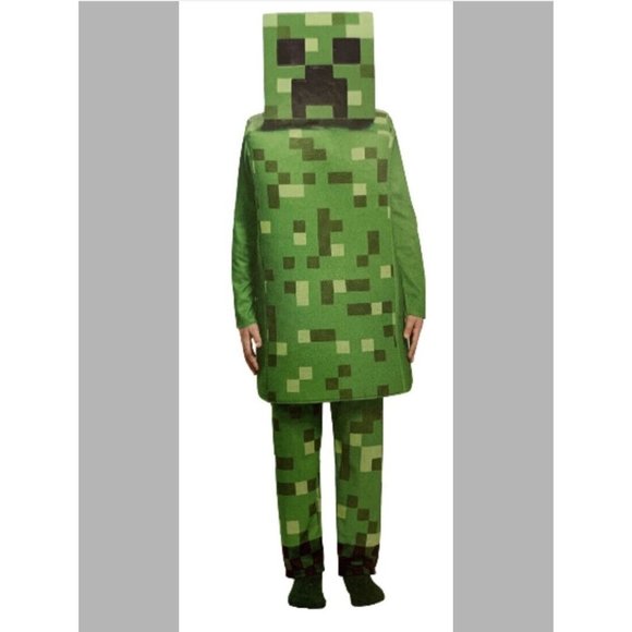 Minecraft Creeper Deluxe Child Costume Mesh Eye Plate Size 4/6 Small - Picture 2 of 11
